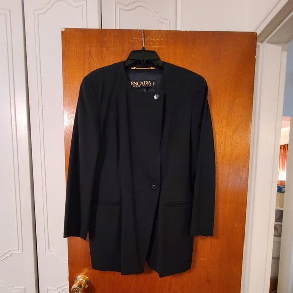 Vintage Escada By Margaretha Ley Black Blazer Size 40 - Picture 1 of 5